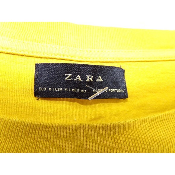 Zara women's t-shirt mustard Yellow Eternal Forever Size Med - Picture 3 of 7
